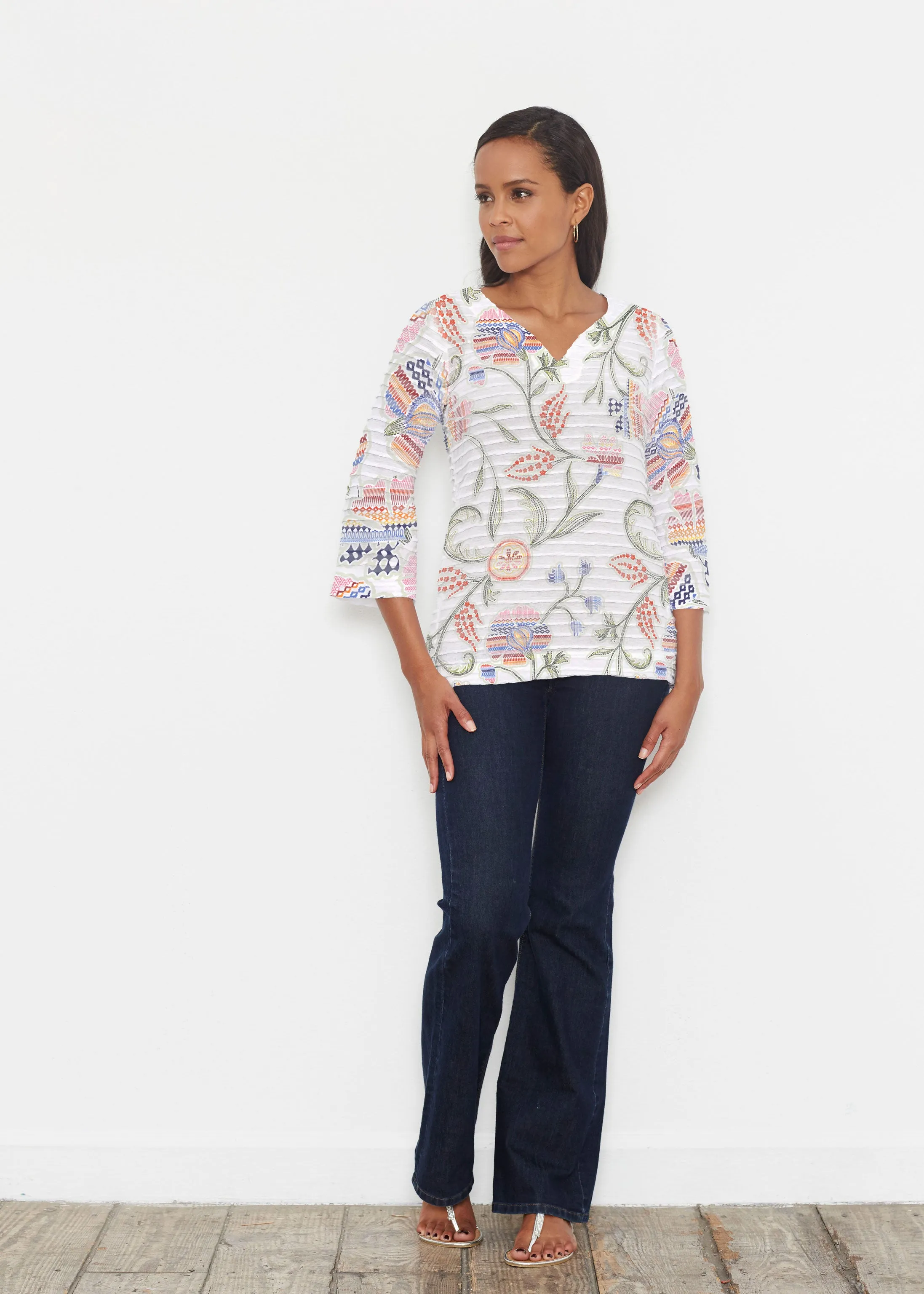 Patterns at Play (7806) ~ Banded 3/4 Bell-Sleeve V-Neck Tunic