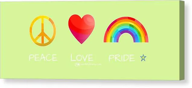 Peace Love And Pride - Canvas Print