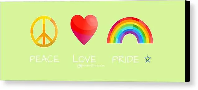 Peace Love And Pride - Canvas Print
