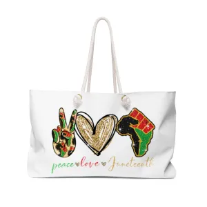 Peace Love Juneteenth Weekender Bag