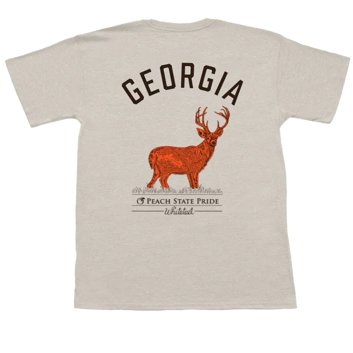 Peach State Pride Whitetail Buck Deer Tee (Oatmeal)