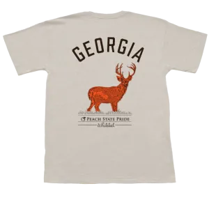 Peach State Pride Whitetail Buck Deer Tee (Oatmeal)