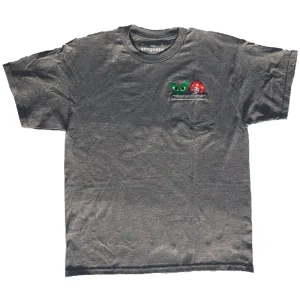 Peeking Aapi and Stargirl Pocket T-Shirt Dark Heather Gray