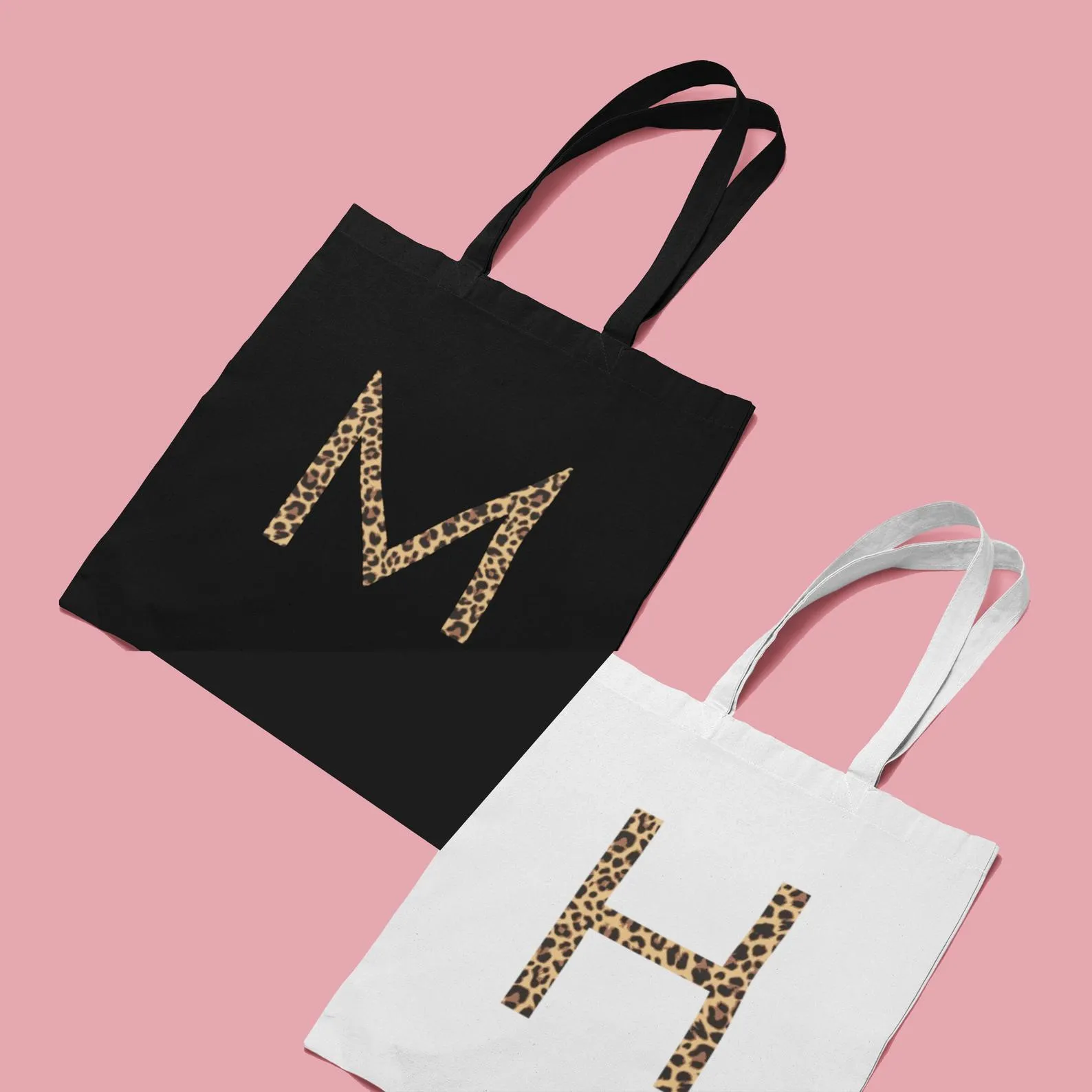 Personalised Animal Print Initial Tote Bag