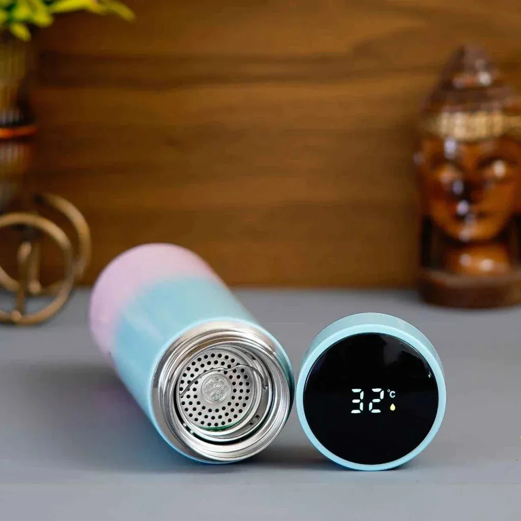 Personalised Pastel Temperature Display Bottle, Stainless Steel Mug & All in One Men's Combo (4 pcs) - Olive Green