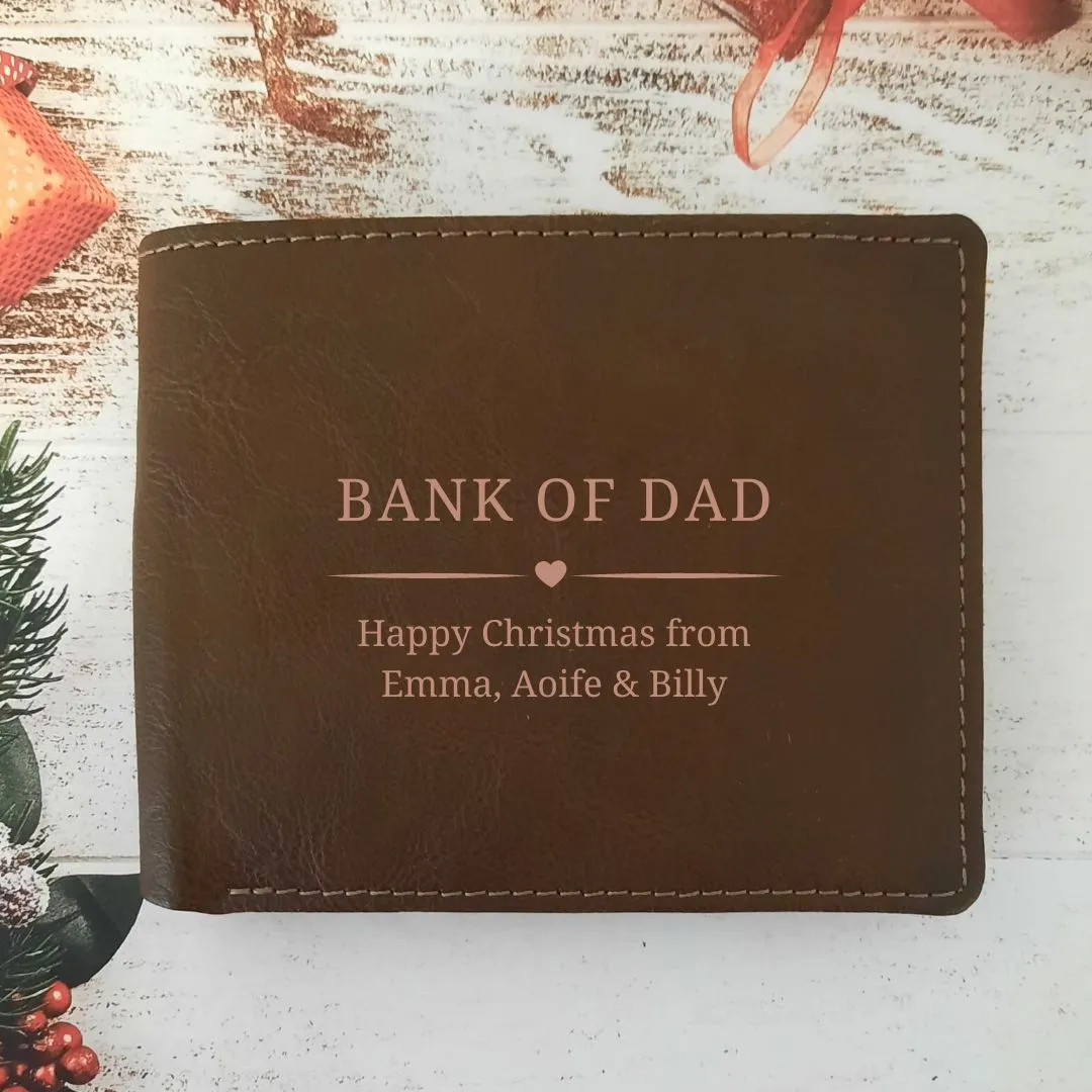 Personalised RFID Leather Wallet With Name & Message