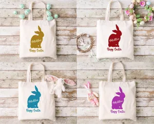 Personalised Sparkly Easter Egg Hunt Bunny Bag
