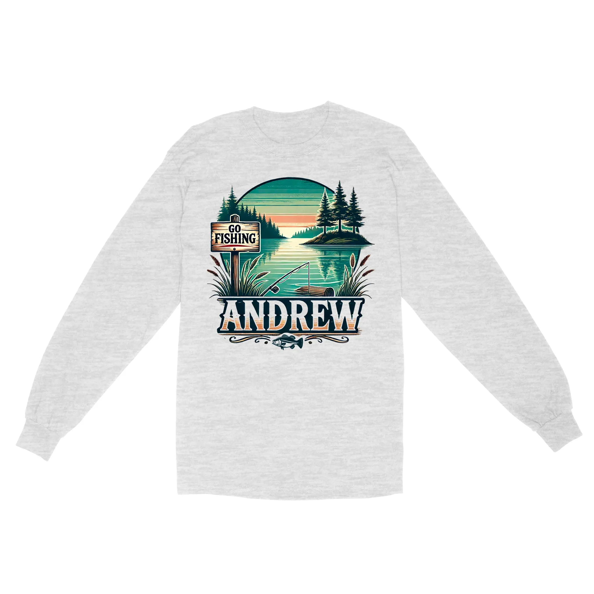 Personalized fishing shirt custom name Long Sleeve