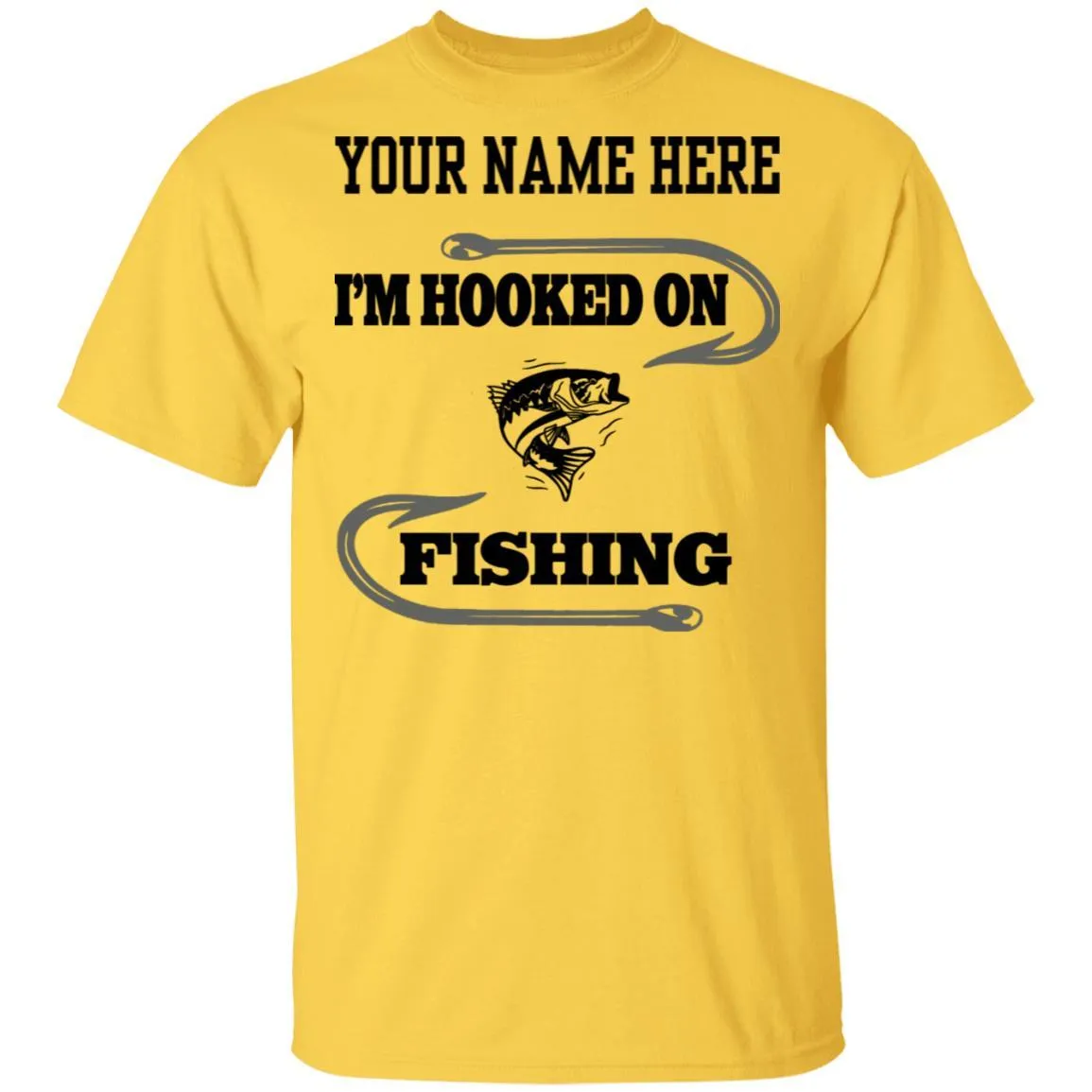 Personalized I'm Hooked On Fishing T-Shirt b