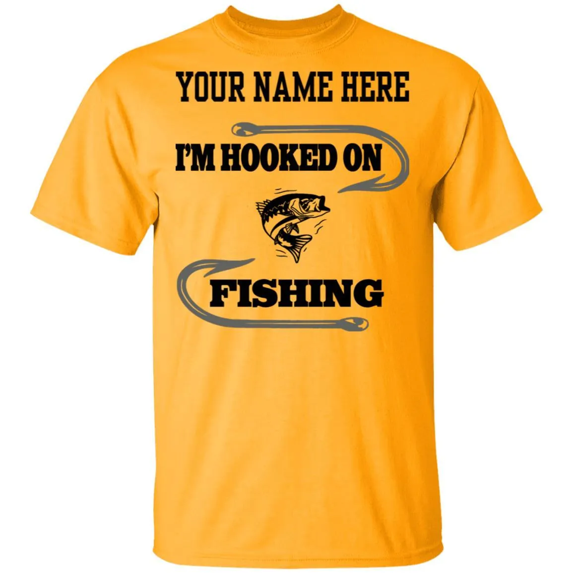 Personalized I'm Hooked On Fishing T-Shirt b