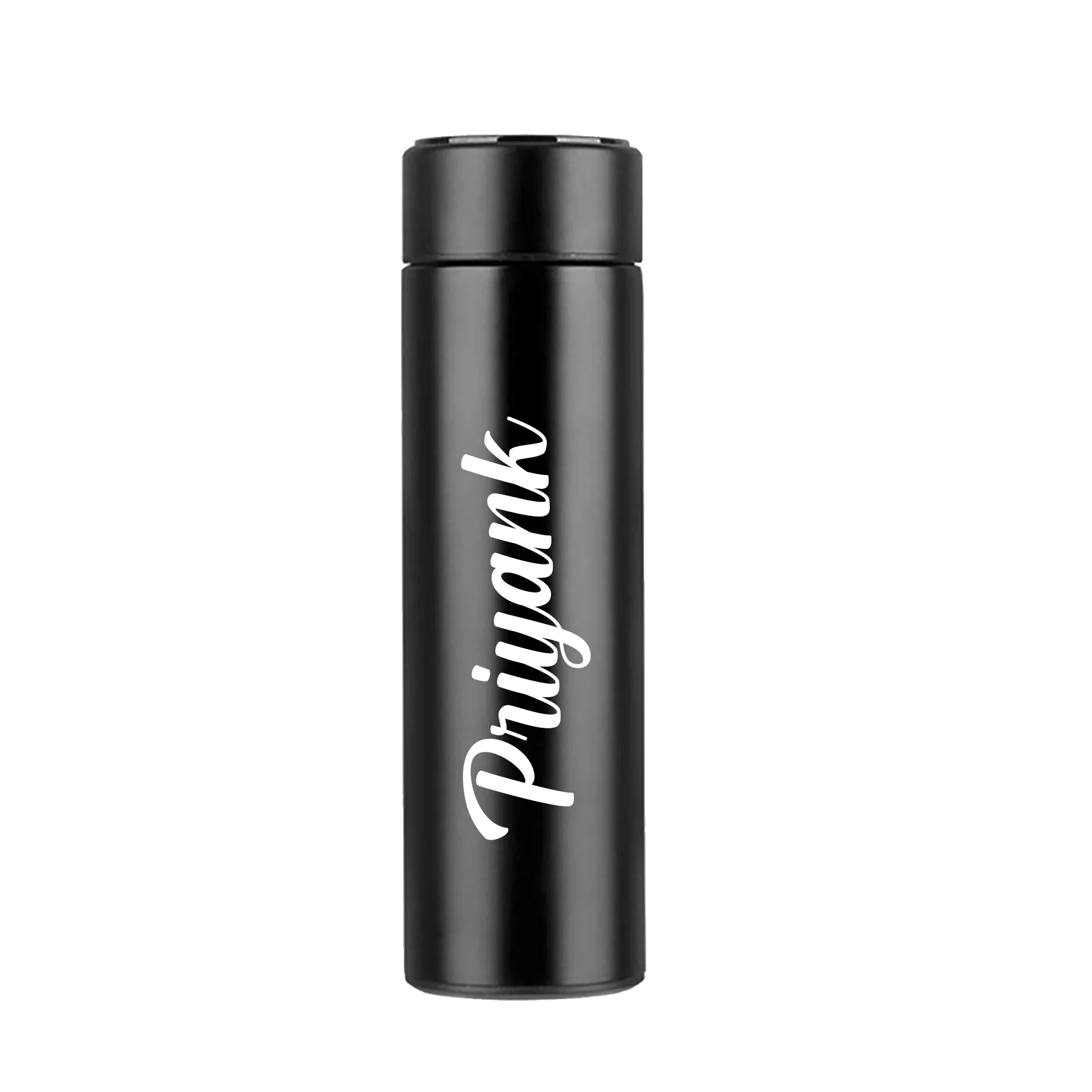 Personalized Temperature Bottle, Stainless Steel Mug & Men's Combo (2 pcs) - Black