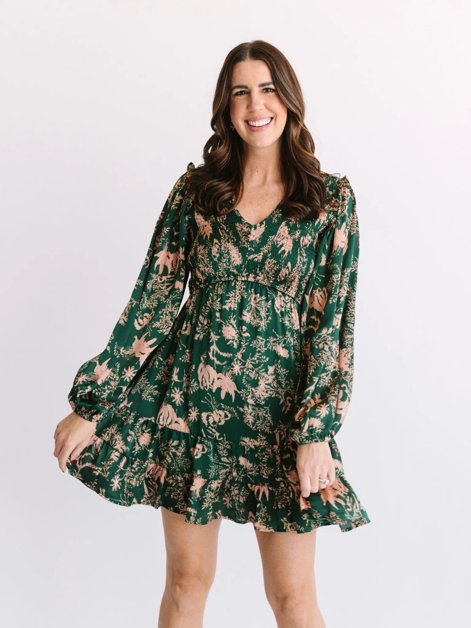 Phoebe Printed Smocked Dress