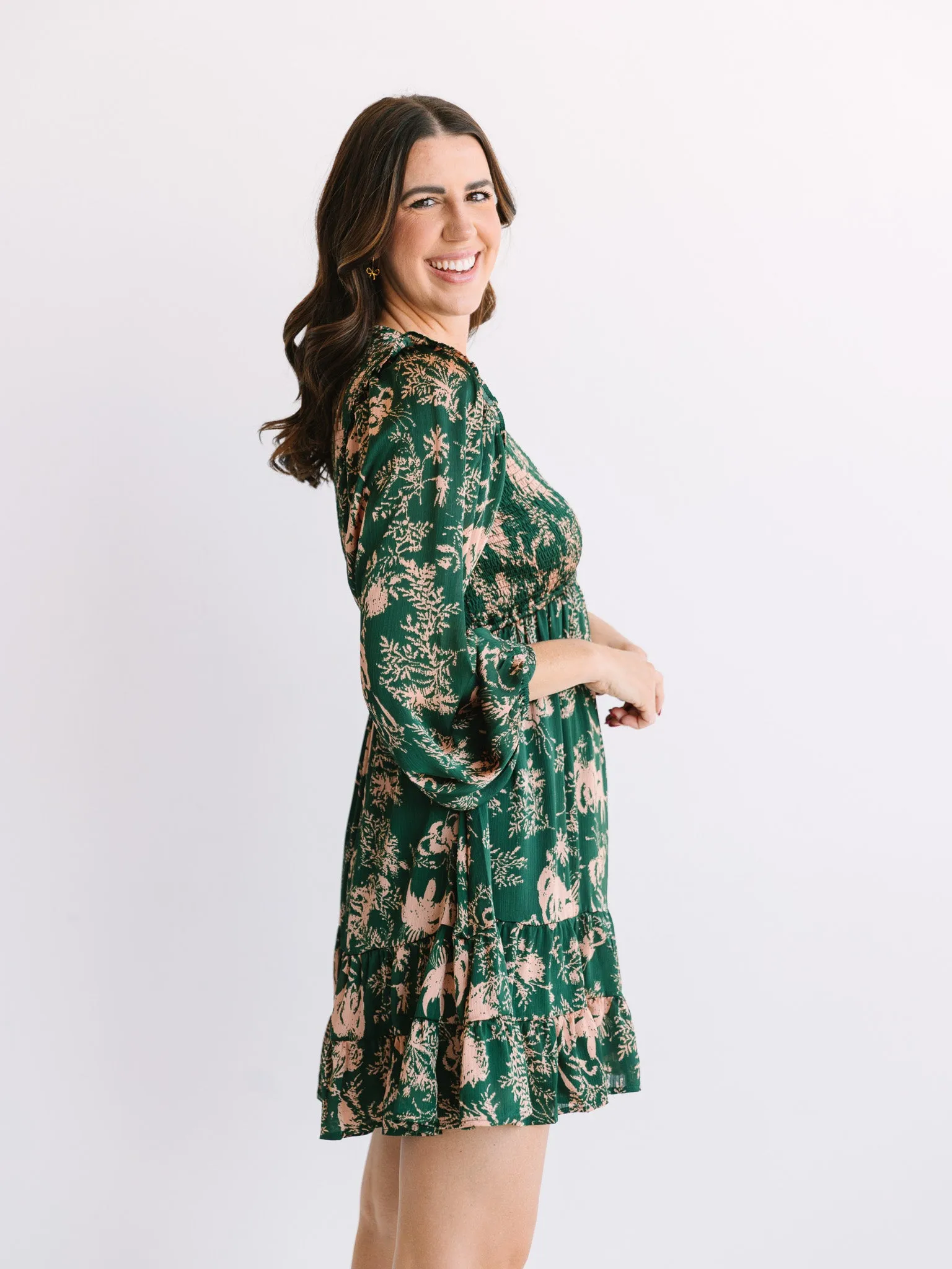 Phoebe Printed Smocked Dress