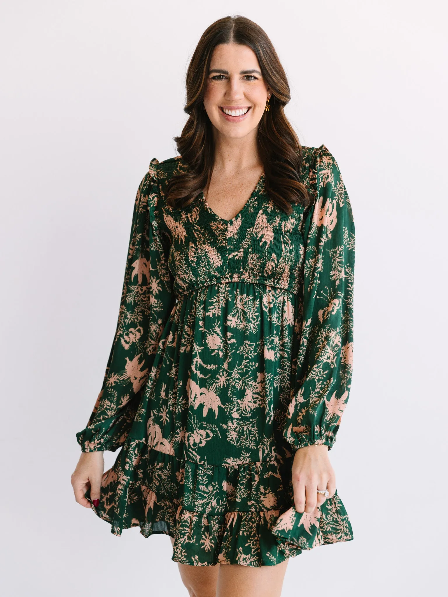 Phoebe Printed Smocked Dress