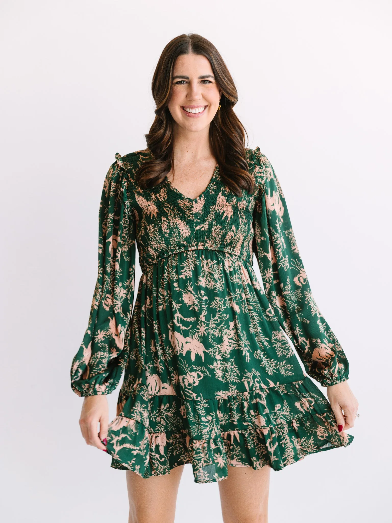 Phoebe Printed Smocked Dress