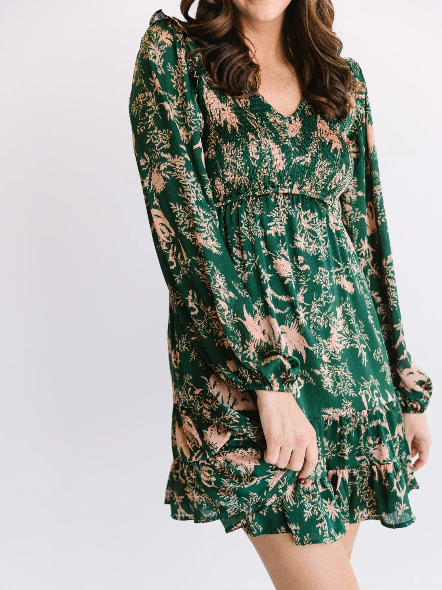 Phoebe Printed Smocked Dress