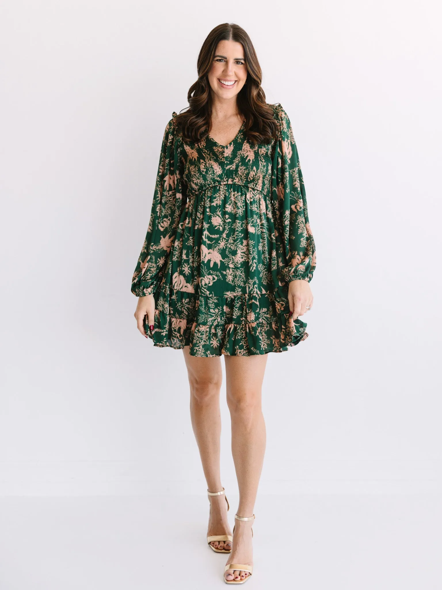 Phoebe Printed Smocked Dress
