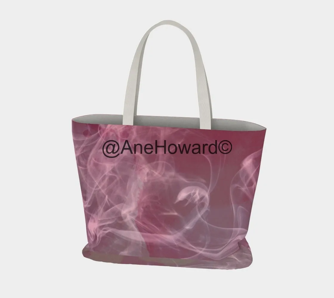 Pink Smoke Large Cotton Tote Bag