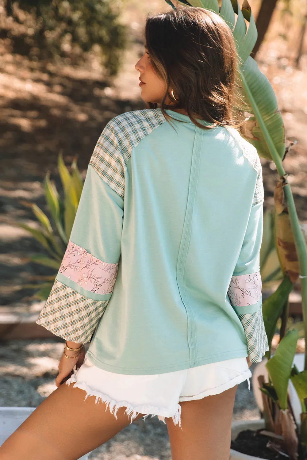 Plaid Floral Peace Heart GraphicTop