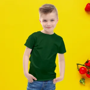 Plain Bottle Green T-Shirt for Kids