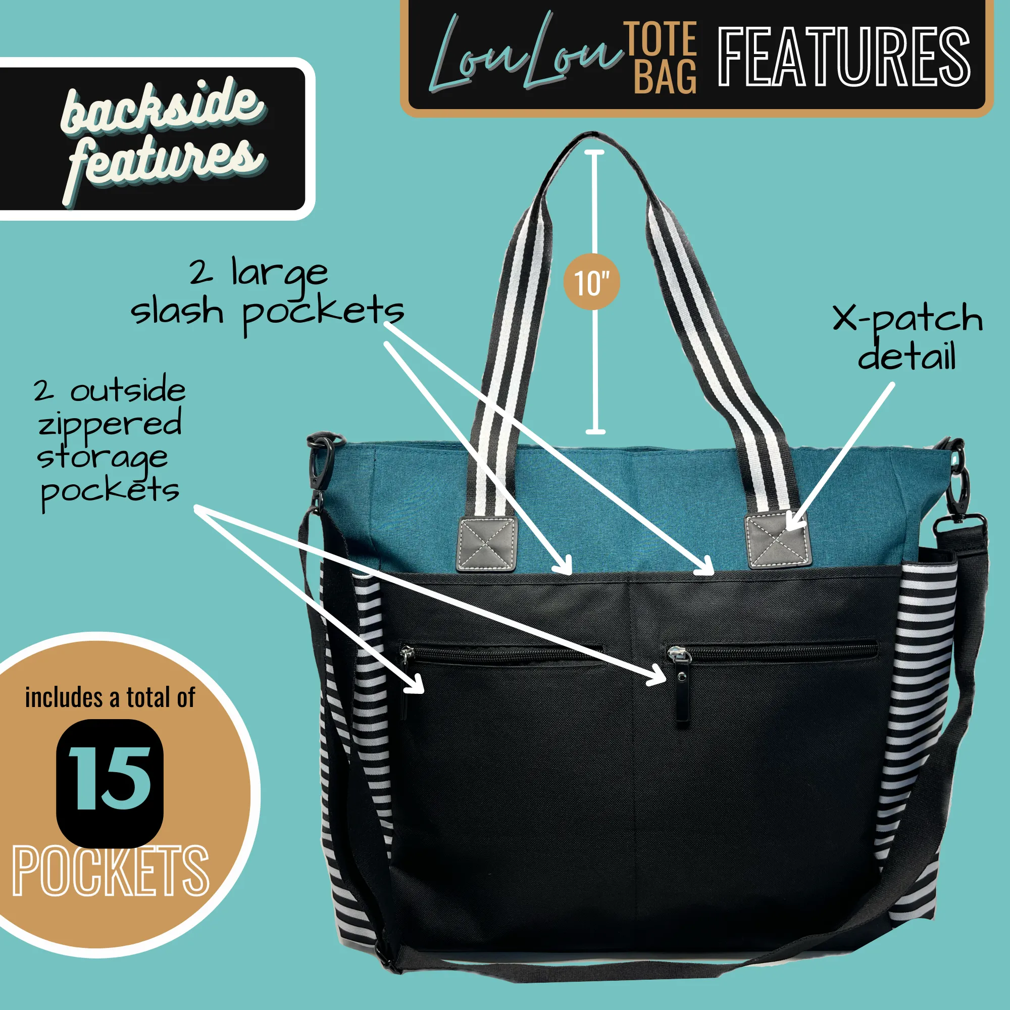 Plain LouLou Teal Tote Bag