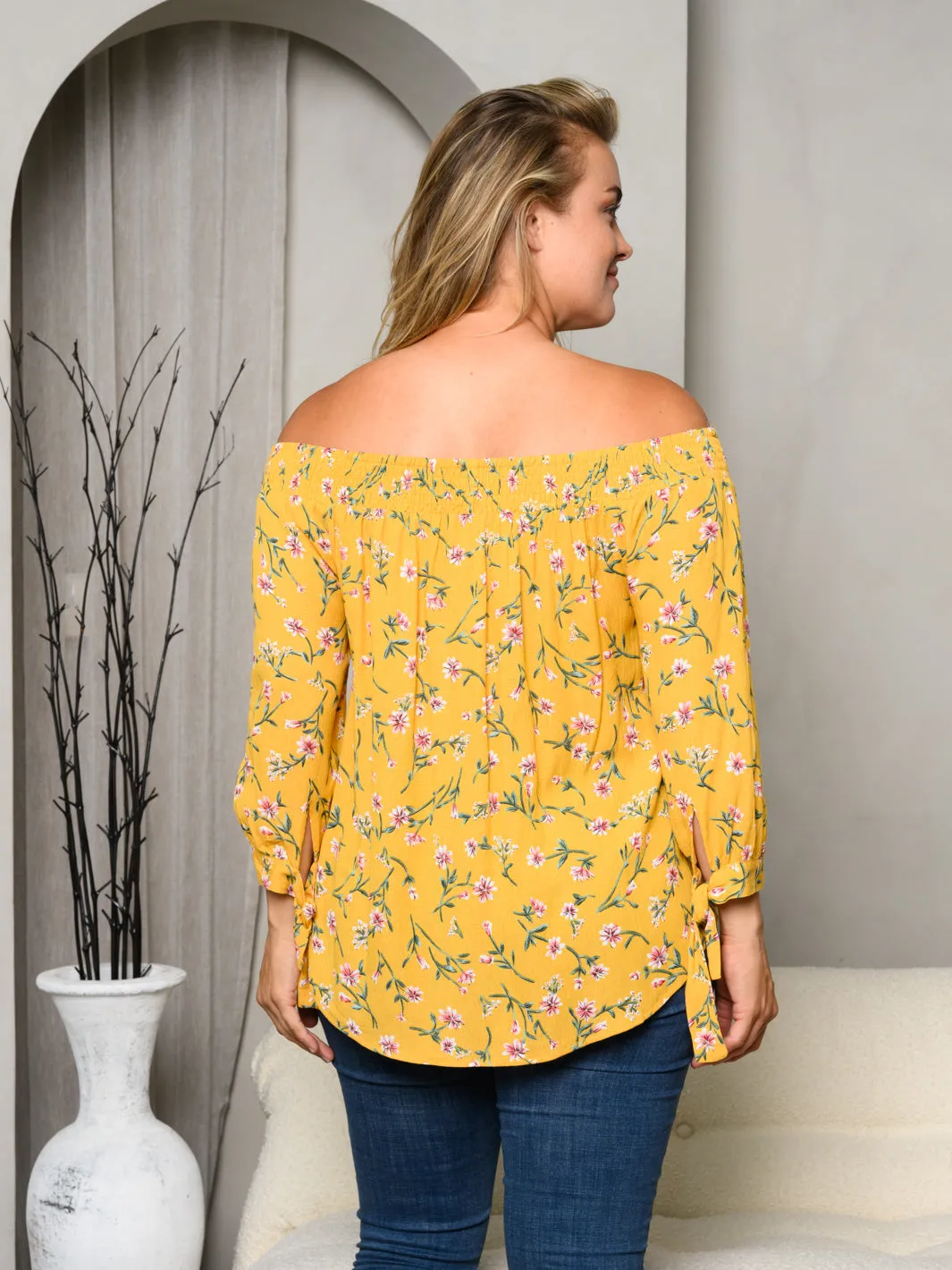 PLUS SIZE OFF SHOULDER TUNIC TOP