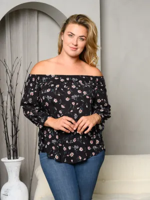 PLUS SIZE OFF SHOULDER TUNIC TOP