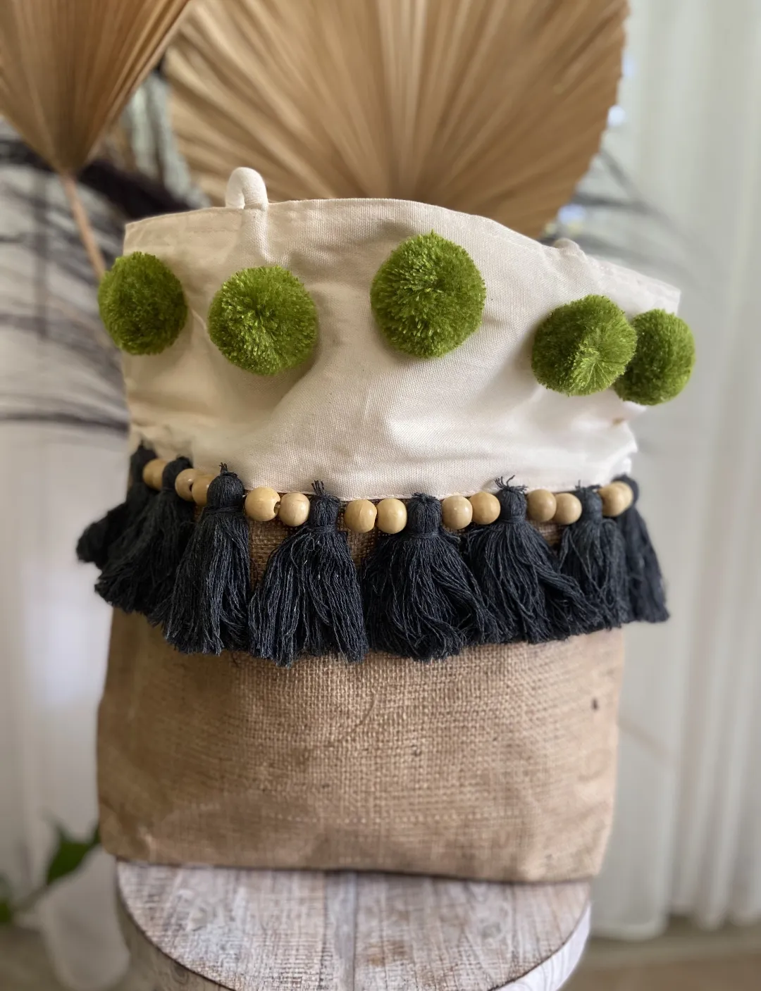 Pom Pom Bag Green