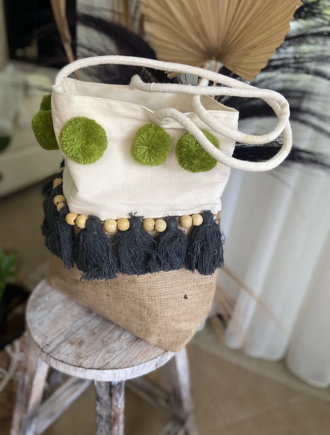 Pom Pom Bag Green