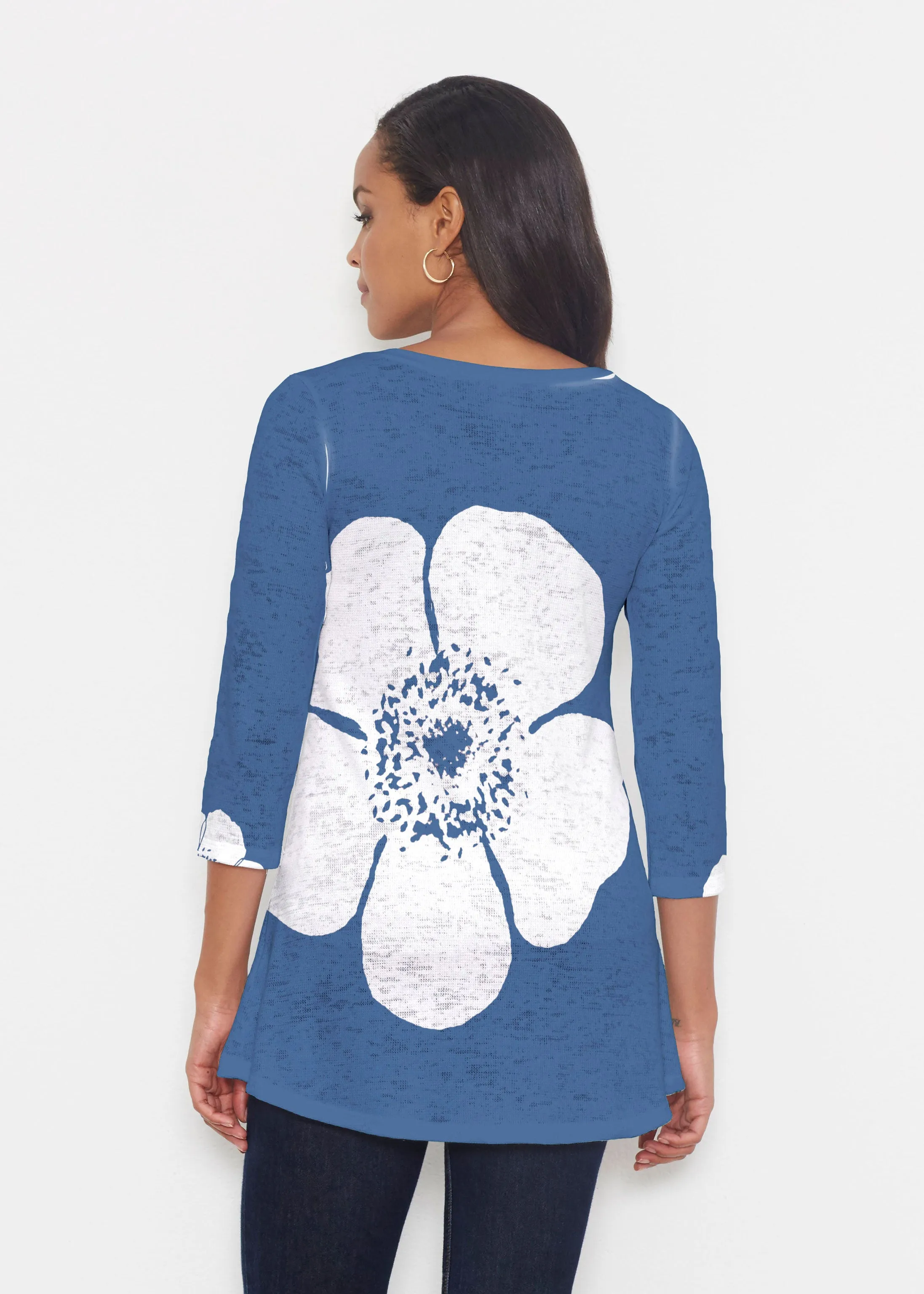 Poppy Navy (7013) ~ Katherine Hi-Lo Thermal Tunic