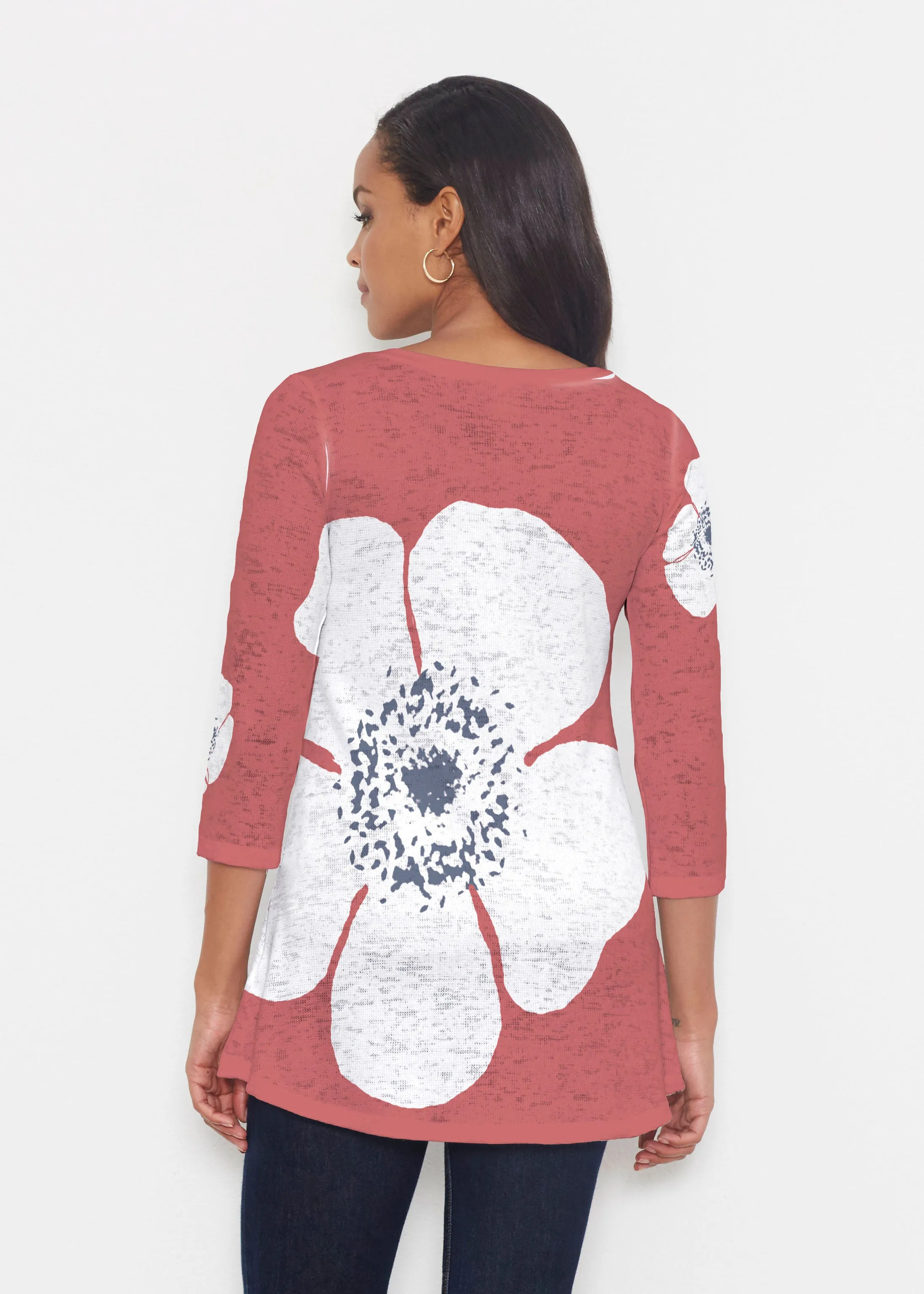 Poppy Red (7015) ~ Katherine Hi-Lo Thermal Tunic