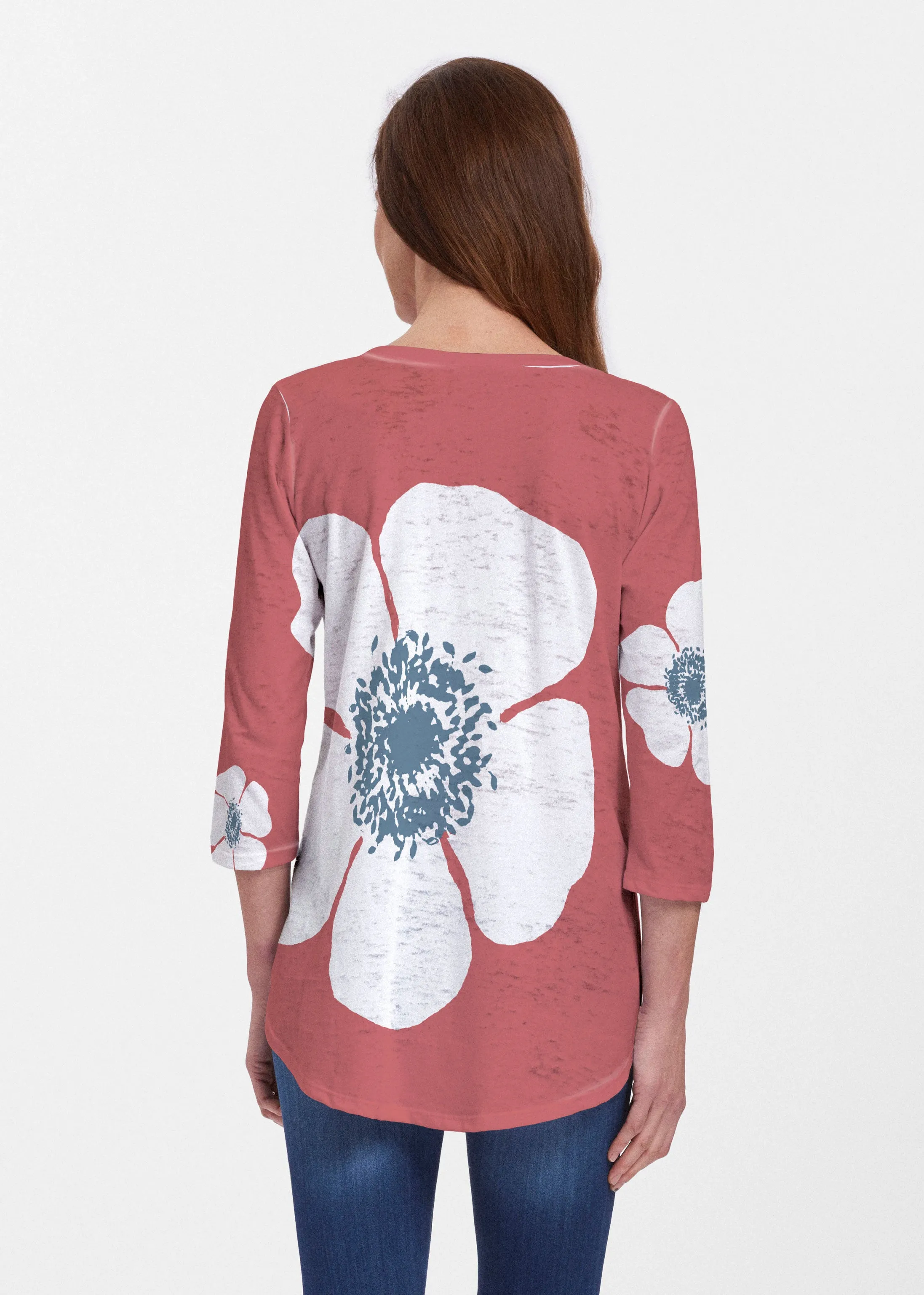 Poppy Red (7015) ~ Signature V-neck Flowy Tunic