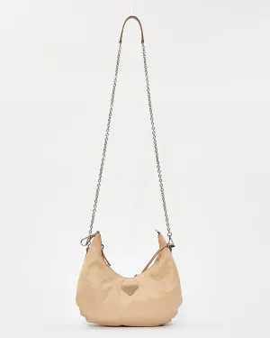 Prada Beige Nylon Tessuto 2006 Re-Edition Small Croissant Shoulder Bag