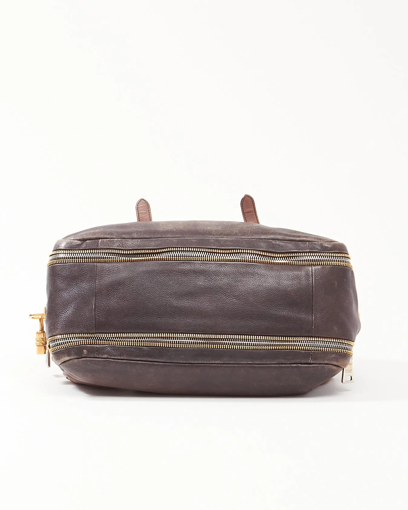 Prada Beige/Black Dégradé Leather Bauleto Top Handle Bag