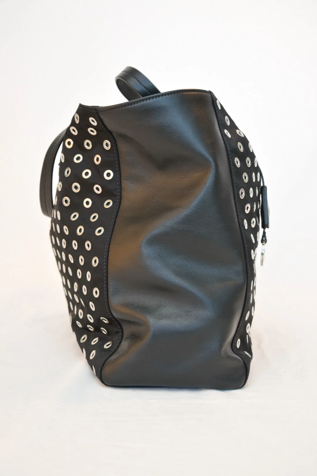 Prada Black Studded Tote