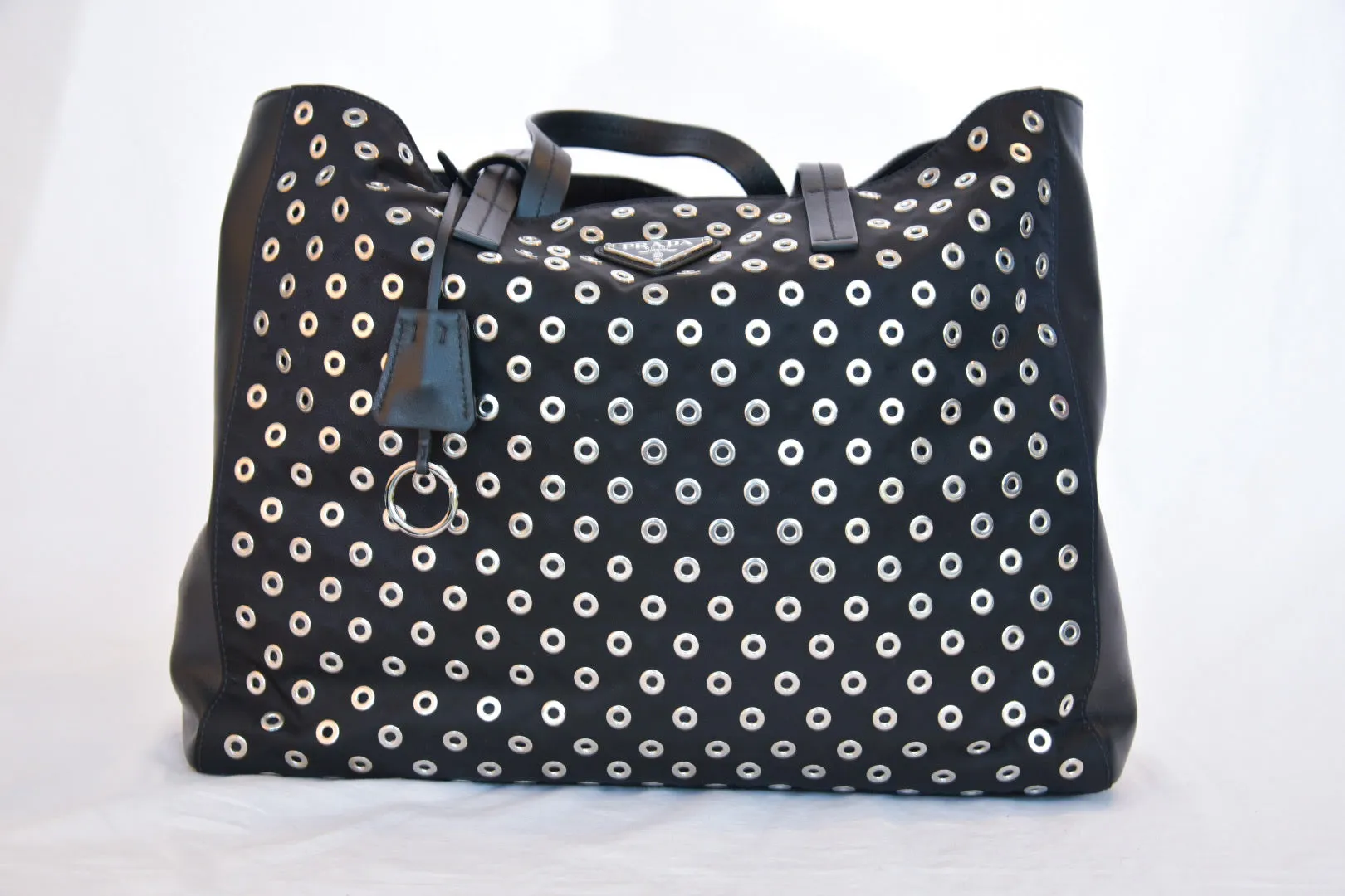 Prada Black Studded Tote