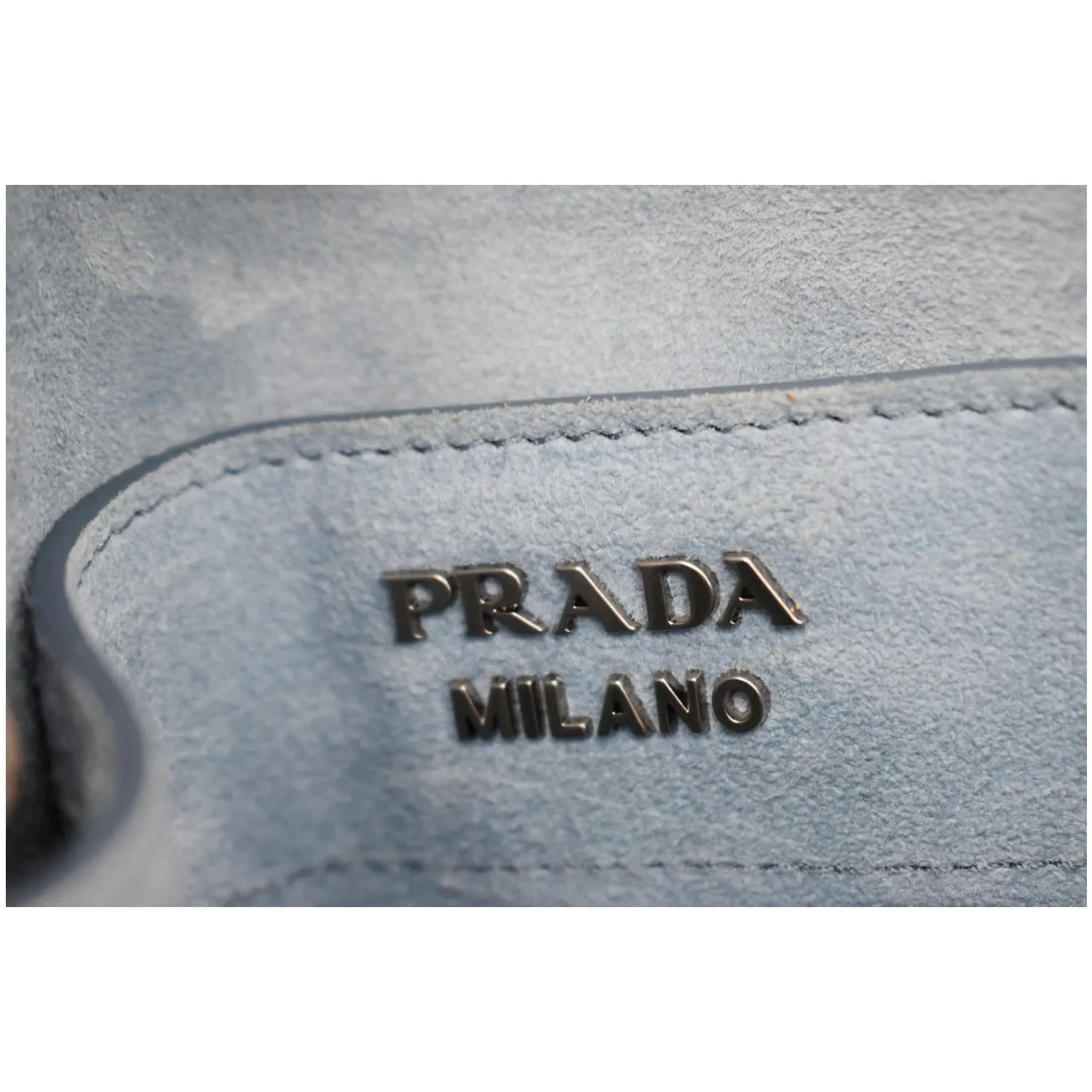 PRADA Glace Calf Leather Etiquette Tote Bag Taupe 1BG122
