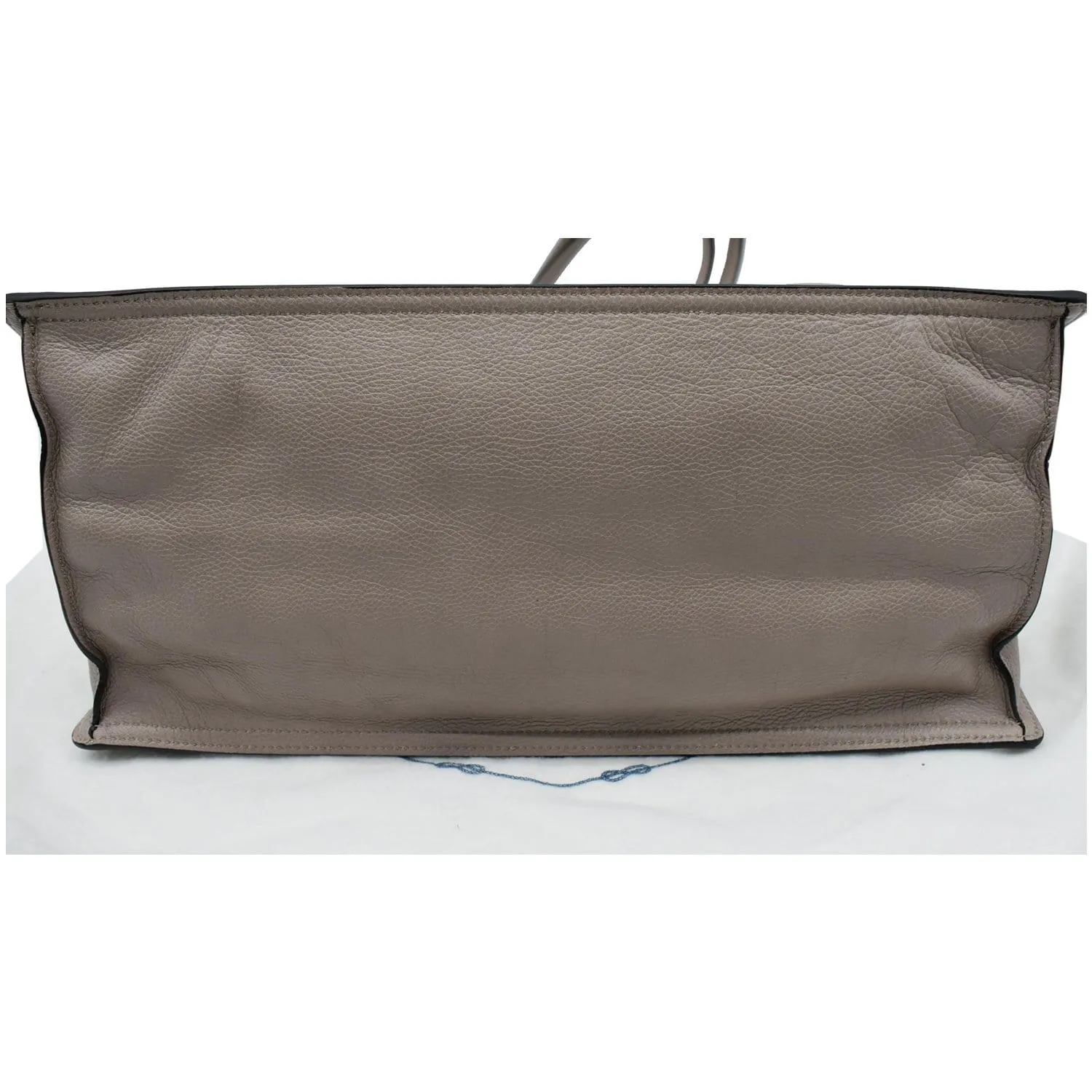 PRADA Glace Calf Leather Etiquette Tote Bag Taupe 1BG122