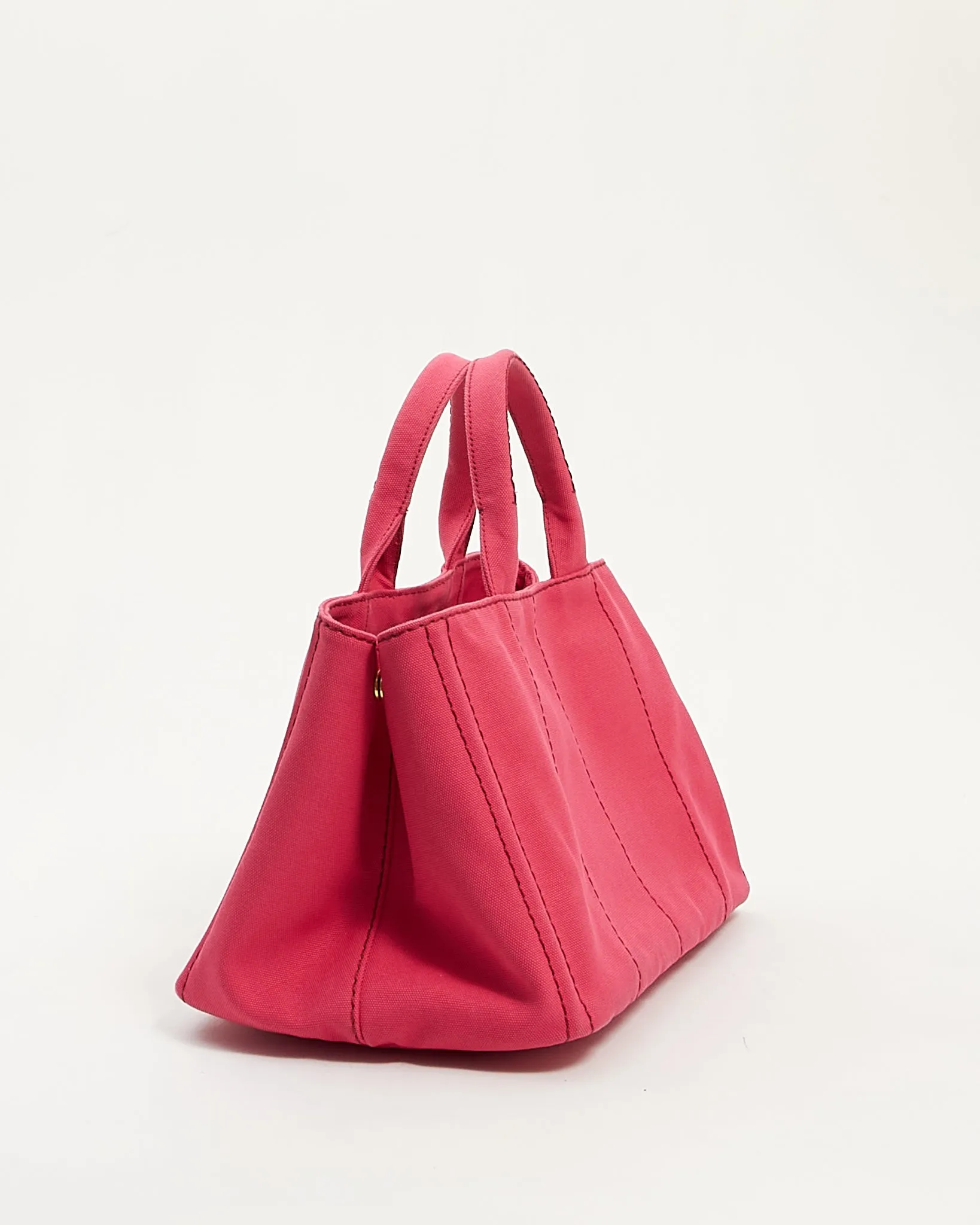 Prada Pink Canvas Canapa Logo Medium Convertible Tote