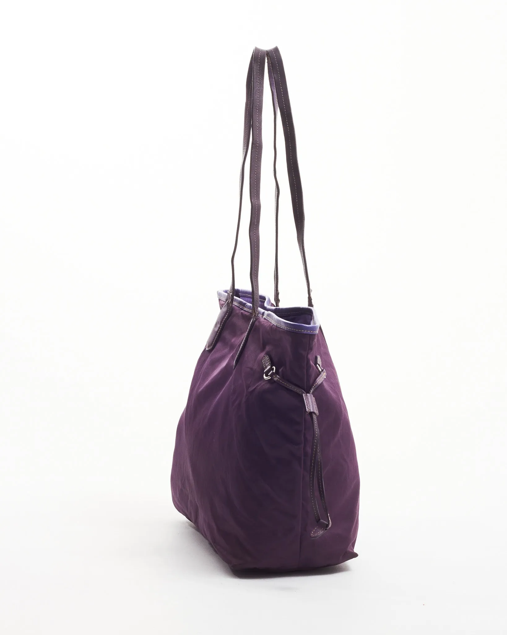 Prada Purple Nylon Medium Tote Bag