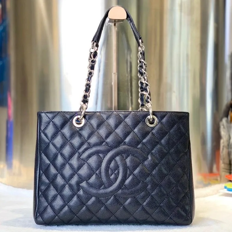 Preloved Chanel GST Tote Black Leather Shoulder Bag 0503