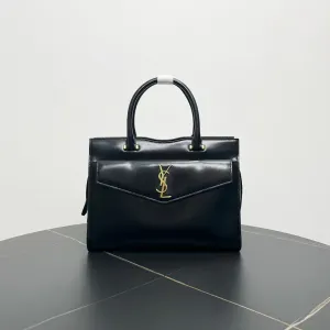 Preloved YSL Muse Two Black Leather Large Tote Bag