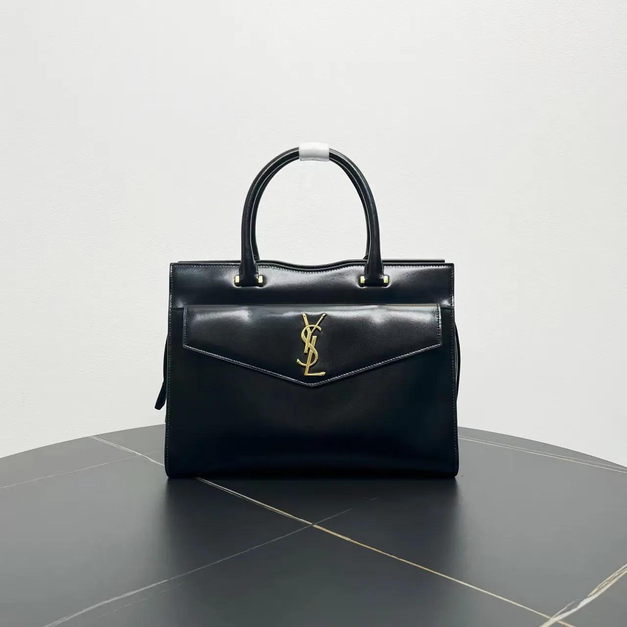 Preloved YSL Muse Two Black Leather Large Tote Bag