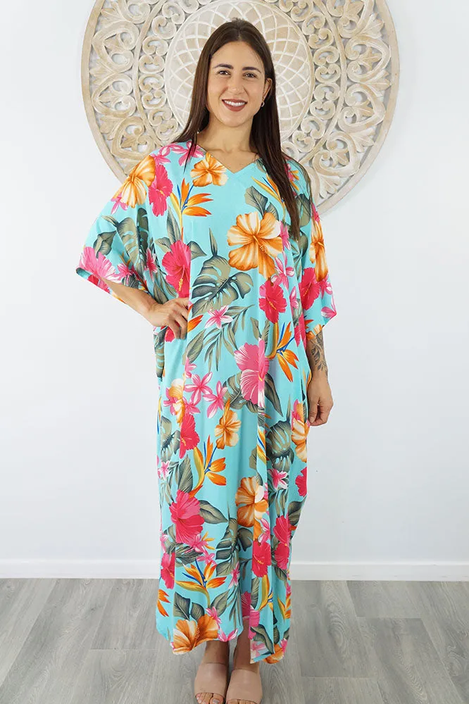 Premium Long Kaftan "Tropical Delights"