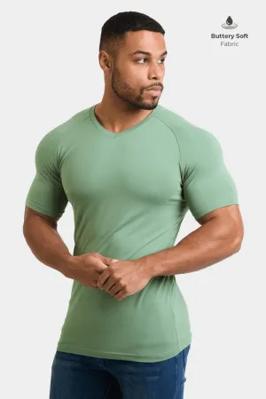 Premium Muscle Fit V-Neck in Soft Sage