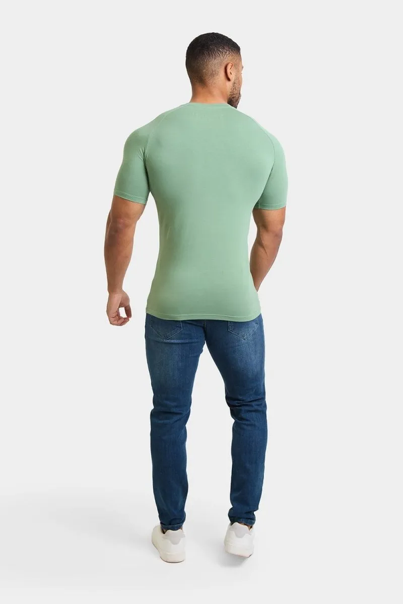 Premium Muscle Fit V-Neck in Soft Sage