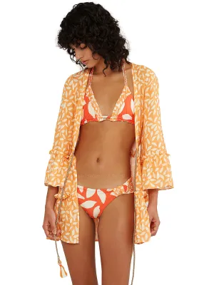 Printed Ruffled Short Kimono ::RET