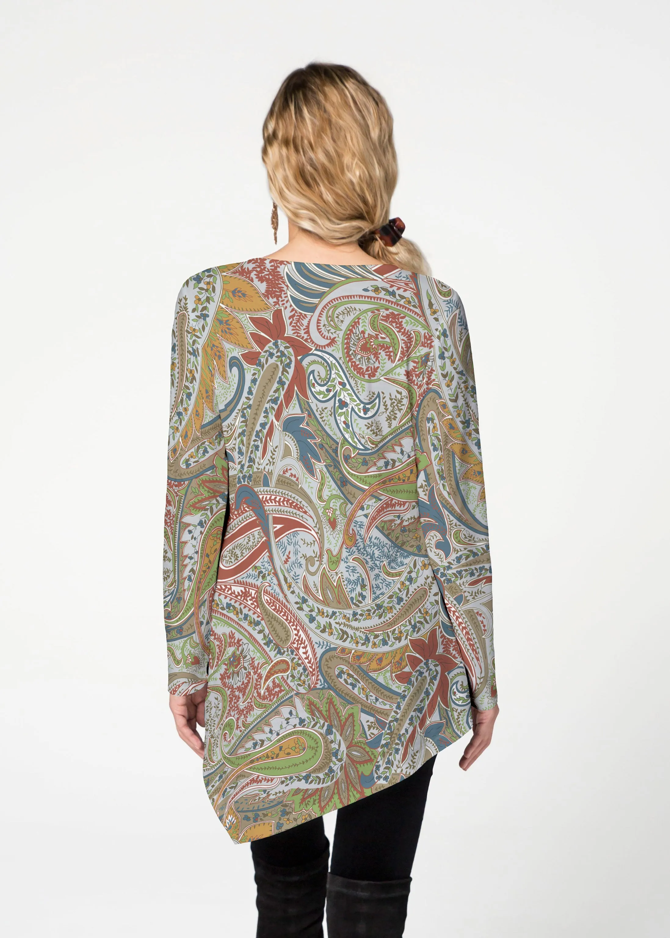 Provincial Paisley (7678) ~ Asymmetrical French Terry Tunic
