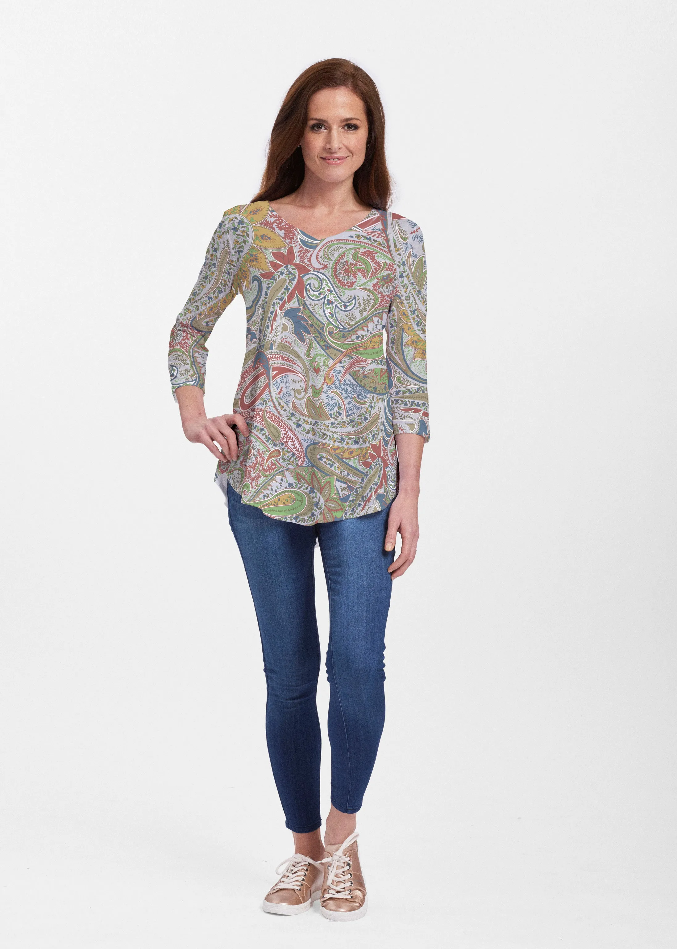 Provincial Paisley (7678) ~ Signature V-neck Flowy Tunic