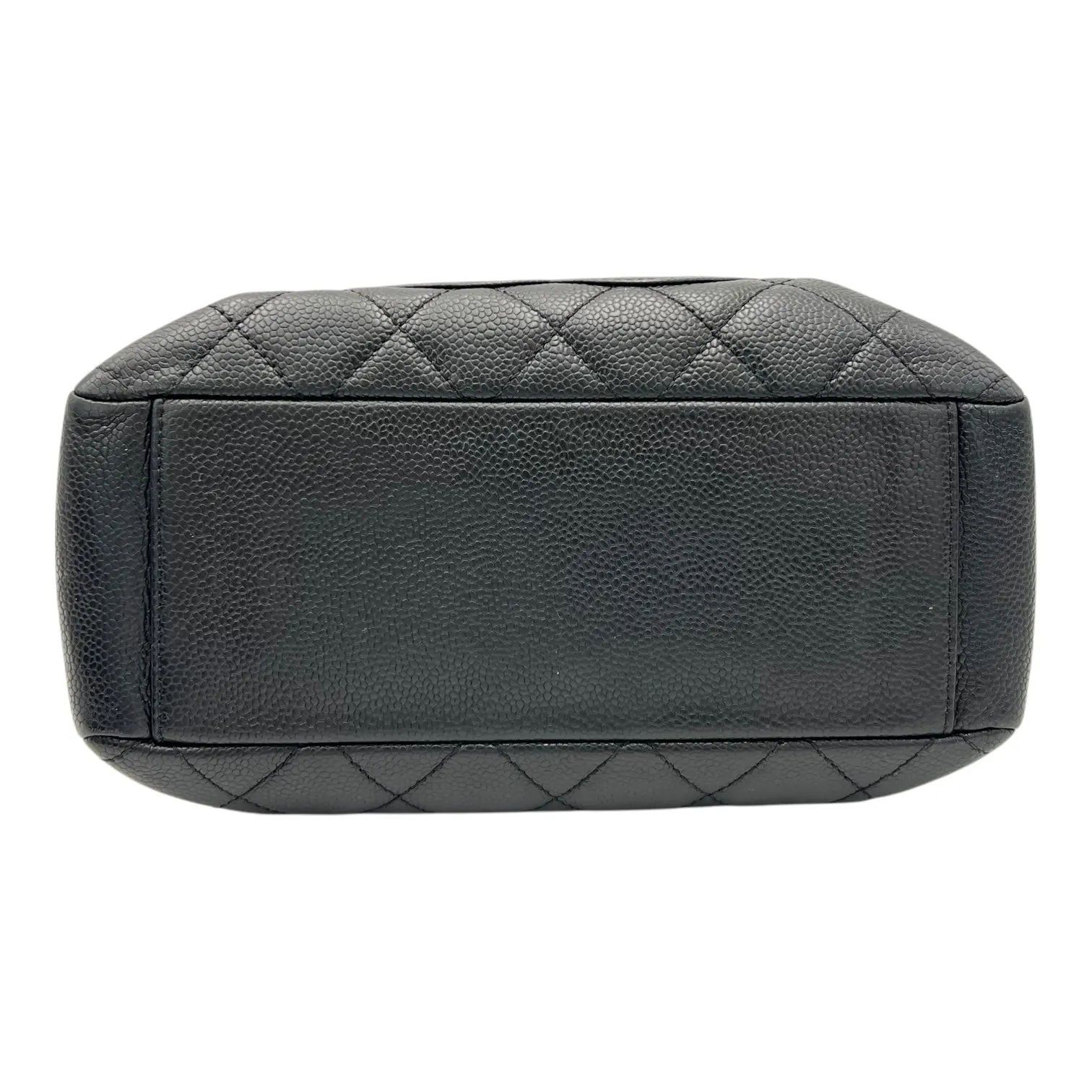 PST Tote Bag Black in Caviar Leather, Silver hardware